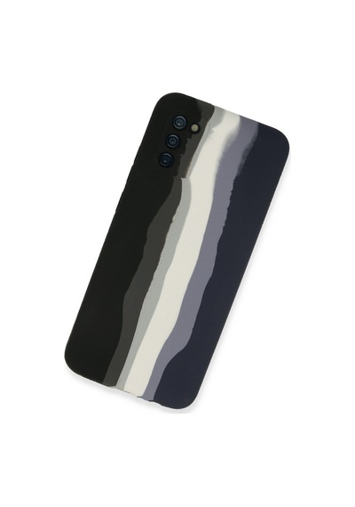 Samsung Galaxy  Uyumlu,  A03s Kılıf Ebruli Lansman Silikon - Siyah-lacivert