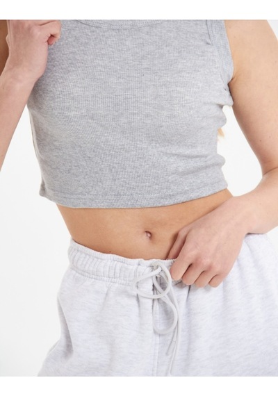 Alya Underwear Kaşkorse Kalın Biye Crop Gri Melanj