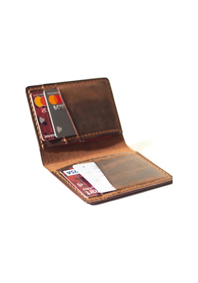 Kişiye Isme Özel Bifold Dik Para Bölmeli Deri Cüzdan Camel