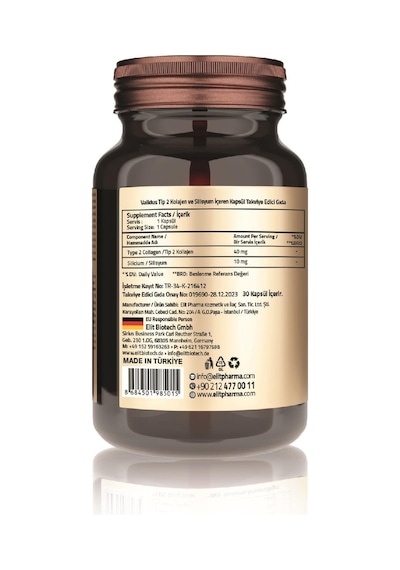 Validus Tip II Collagen Takviye Edici Gıda 30 Capsules