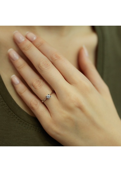 Lova D Renk 0,20 Karat Pırlanta Tektaş Yüzük - 1040064