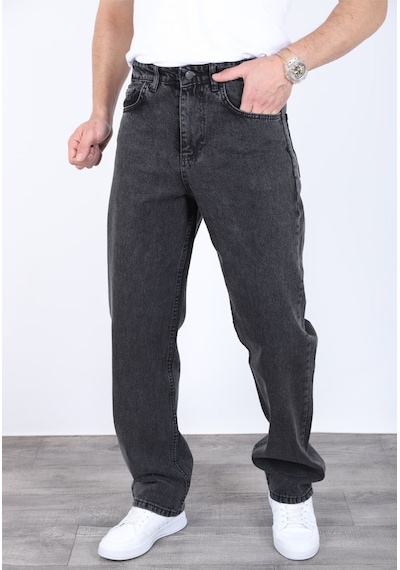 Blayn Jeans Erkek Antrasit Baggy Kot Pantolon - Geniş Kalıp Günlük Rahat Denim Jean kahverengi