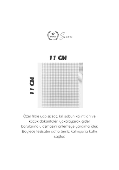 Giderfiltresi Gider Filtresi Banyo Gider Süzgeci 10'lu Paket Kendinden Yapışkanlı Saç Kıl Tutucu La Gri