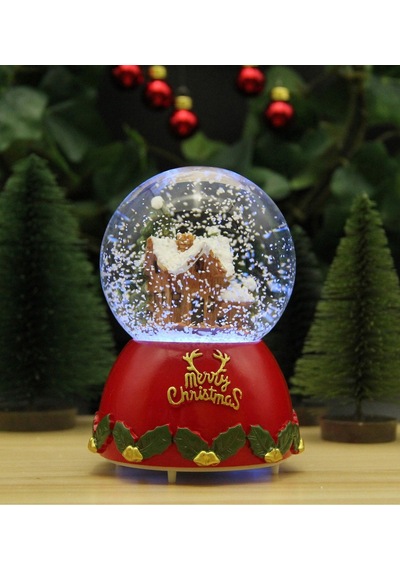 Yılbaşı Kar Küresi Noel Işıklı Ve Müzikli Merry Christmas Noel Baba Evi