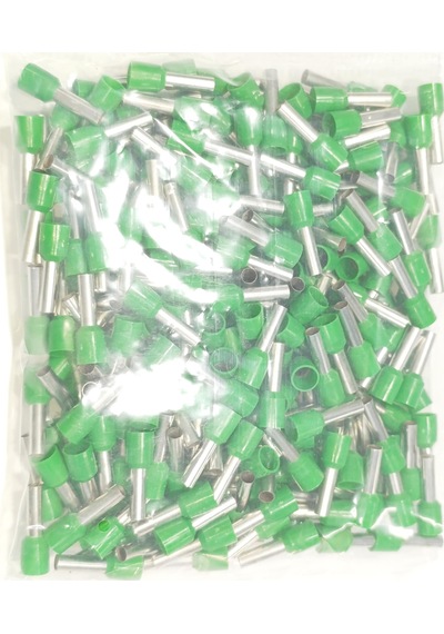 6mm Tek Girişli İzoleli Kablo Yüksüğü - Fransız Norm Yeşil 1 Paket 250 Adet