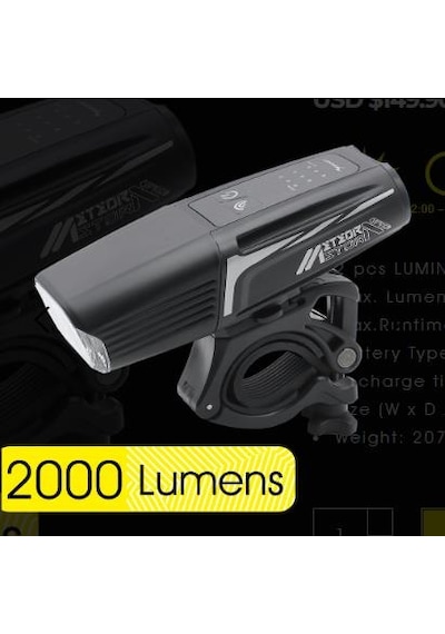 Moon Far Meteor Storm Pro 2000 Lümen Usb Şarjlı Siyah