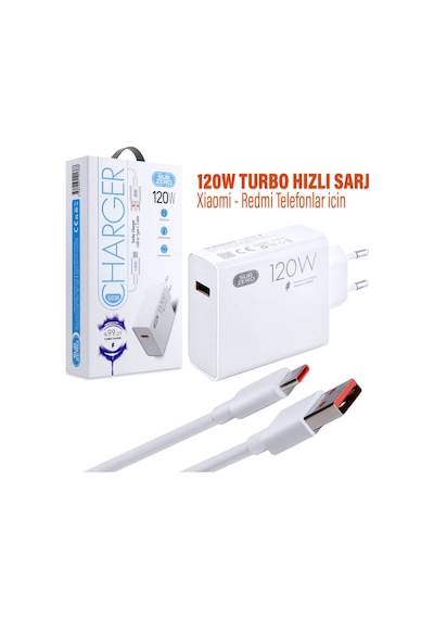120w Turbo Hızlı Şarj Aleti Xiaomi - Redmi Telefon Ve Tabletler İçin