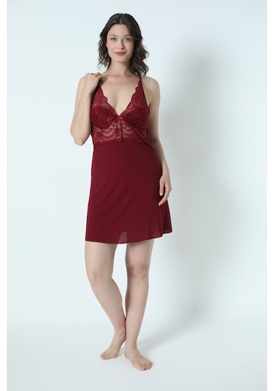 Alissa 9620 Kadın Çeyizlik Dantelli Penye 6'lı Set -bordo Bordo