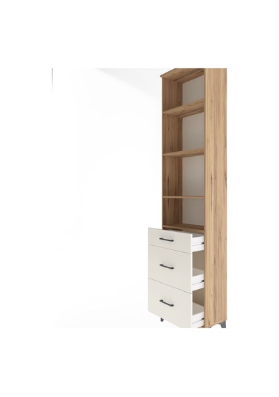 Arges Dolap 4 Raflı 3 Çekmeceli 60x30x243 Çam-aytaşı Çam