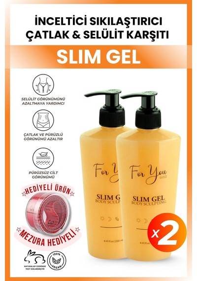 Selülit, Çatlak Gidermeye Yardımcı Ve Sıkılaştırıcı Slim Jel, Selülit Kremi 2x250 Ml