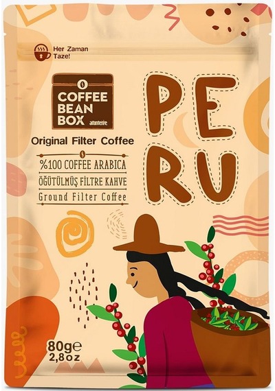 Altın Telve Coffee Bean Box Bi'dünya Filtre Kahve World Coffees 80'ler 6 x 80 G