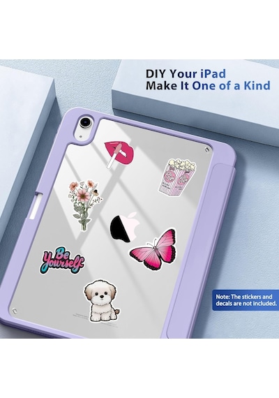 Apple İpad Uyumlu Air 11inç M4/m3/m2 2026-2024 Kılıf Grafiti Şeffaf Kalem Bölmeli