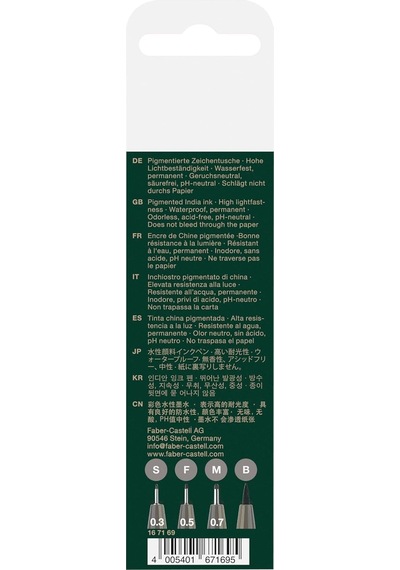 Faber-castell Pitt Artist Pen Çizim Kalemi Seti, 4 Lü S, F, M, B Çok Renkli