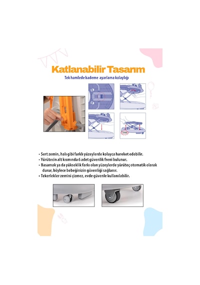 Yükseklik Ayarlanabilir Melodili Walky Talky Yürüteç