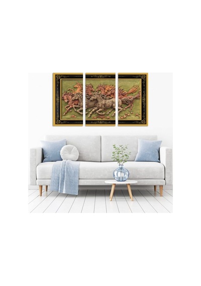 Hediyelik,dekoratif- Koşan Atlar 3 Parça Mdf Tablo Nocolor-775d053f - 33129121 Nocolor-775d053f