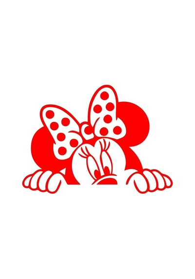 Minnie Mouse Oto Sticker, Motorsiklet, Kask , Laptop Ve Araç Sticker 15x10 Cm