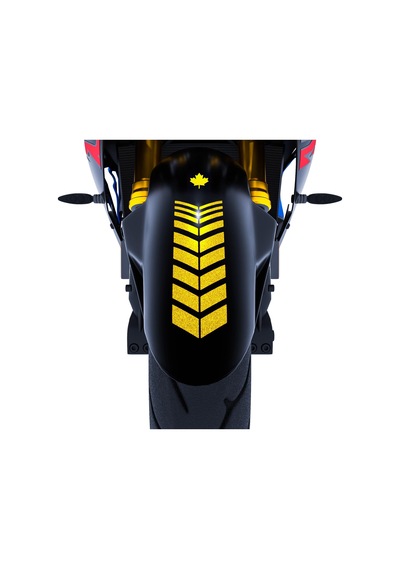 Çınar Extreme Moto Rider 4'lü Sticker Seti Reflektif Sarı İç Dış Jant Şeridi Kask Ve Çamurluk