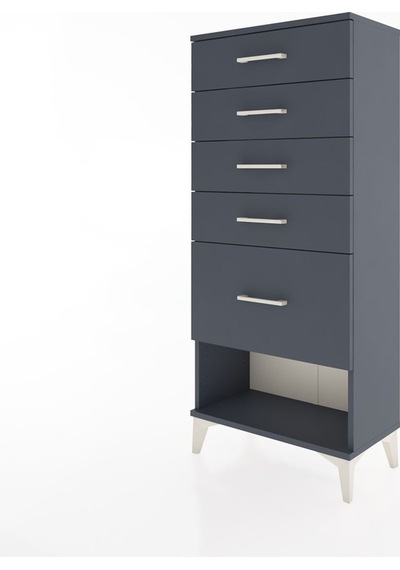 Hyperion Dolap 5 Çekmeceli 60x44x134 Antrasit-antrasit Antrasit