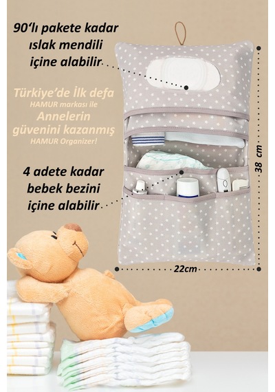 Hamur Fox Bebek Bakım Çantası Organizer Çok Renkli