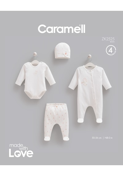 Caramell Love Bunny Tulumlu 4'lü Set Ekru renkli