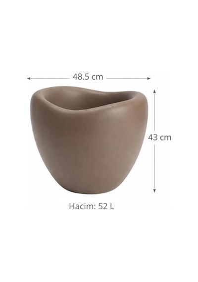 Ayrex So-lle Lale Saksı Dekoratif Modern Plastik İç Kovalı 52 Litre Diğer