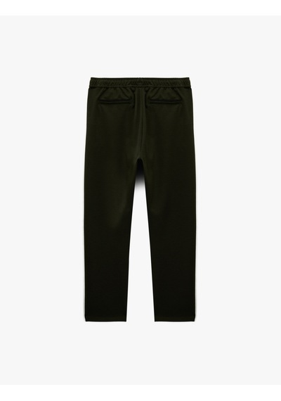 Koton Viskon Karışımlı Cepli Regular Fit Beli Bağcıklı Pantolon Haki 6wam40024hk Haki