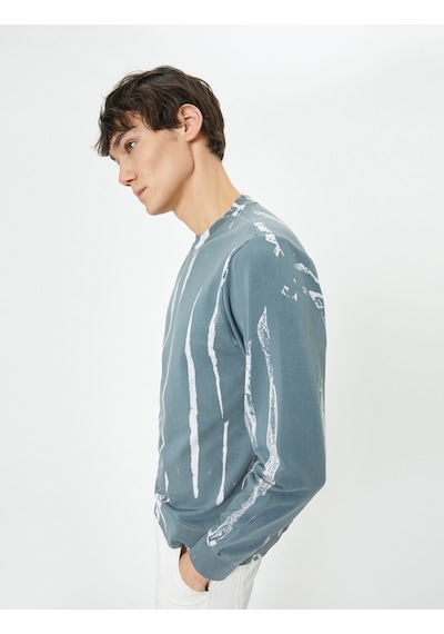 Koton Soyut Baskılı Sweatshirt Bisiklet Yaka Uzun Kollu Gri Desenli 4sam70141mk Gri Koton Soyut Baskılı Sweatshirt Bisiklet Yaka Uzun Kollu Gri Desenli 4sam70141mk Gri