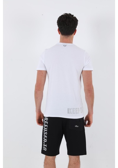 Maraton Sportswear Regular Erkek Bisiklet Yaka Kısa Kol Basic Beyaz T-Shirt 20560-Beyaz