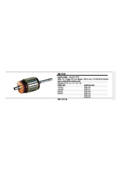 Kollektör 12v 102380 Renault R9/r11/r12/r19 Valeo Tip 1 Ad