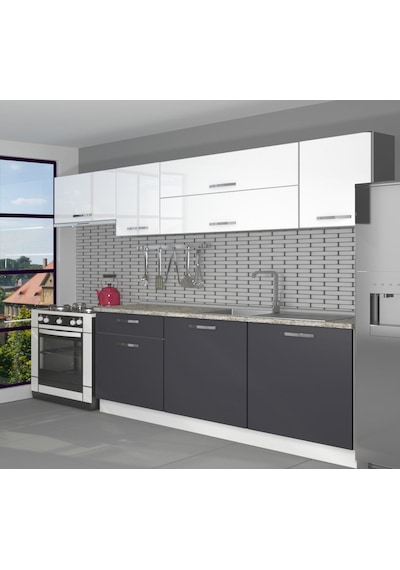 Decoraktiv Ekol 240 Mdf Hazır Mutfak Dolabı - Tezgah Dahil - Antrasit Beyaz Antrasit - Beyaz Decoraktiv Ekol 240 Mdf Hazır Mutfak Dolabı - Tezgah Dahil - Antrasit Beyaz Antrasit - Beyaz