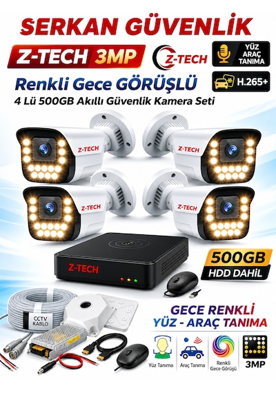 Ztech 4 Lü Kamera Seti Full+full