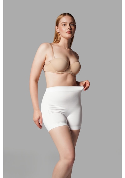 Fit Women Push Up Seamless Dikişsiz Popo Kısa Paçalı Korse 2064 Beyaz