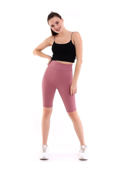 Self Clothing Kadın Gül Kurusu Yüksek Bel Fitilli Dayanıklı Örme Kumaş Toparlay (548212938)