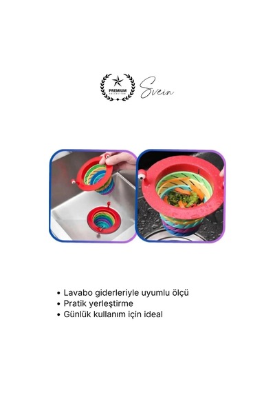 Süzgeç 6 Kademeli Lavabo Gider Süzgeci Tıkanıklık Önleyici Filtre Mutfak Ve Banyo İçin Hijyenik Çok Renkli