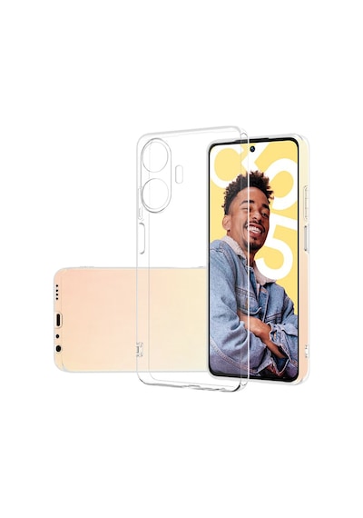 Fibaks Realme C55 Uyumlu Kılıf Kamera Korumalı Renksiz Şeffaf Esnek Silikon Kapak