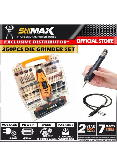 Stilmax 350Parça 450 Watt 6 Kademe Devir Ayarlı Hobi Gravür Set