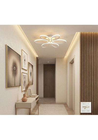 Lzy Avize Store Yonca 6 Lı Beyaz Plafonyer Salon Mutfak Çocuk Odası Yemek Masası Ve Antre İçin Modern Led