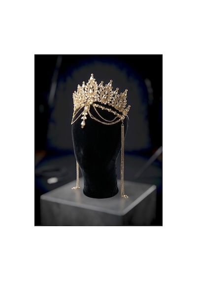 Diamond Veil Crown Alınlıklı Gelin,kına,nişan,söz,after,bride,party Taç Gold - 885835840 Gold