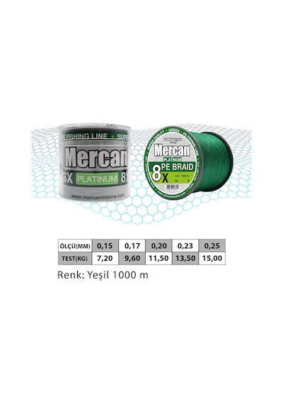 Pe Örgü Yeşil 8X İp 1000 M Misina