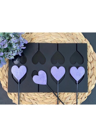 8 Li Kalp Lolipop Kalıbı Silikon