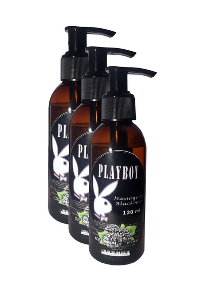 Playboy Blackberry Flavored Massage Oil Böğürtlen Aromalı Vücut Masaj Yağı 120 Ml 3 Adet