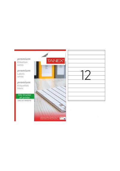 Tanex Tw-2524 210X24MM Lazer Etiket 100'lü
