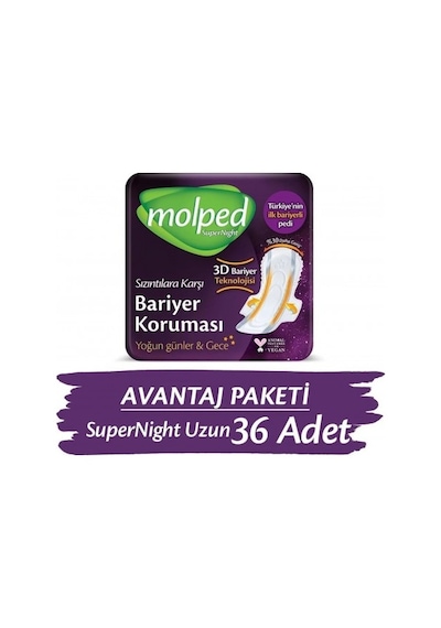 Molped Supernight Uzun Süper Ekonomik Ped 18 Li X 2 Adet PKT.MOLPED.028
