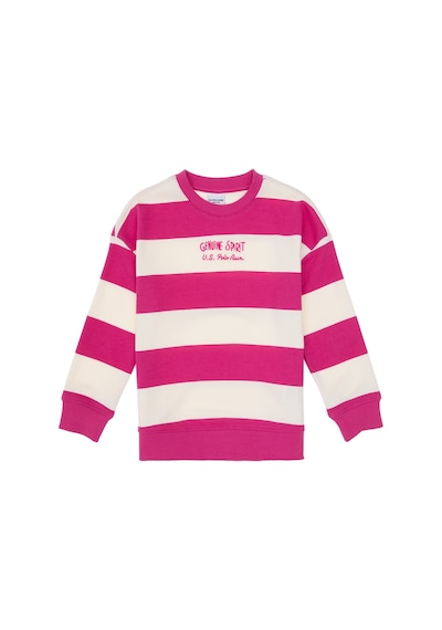 U.S. Polo Assn. Kız Çocuk Pembe Çizgili Bisiklet Yaka Sweatshirt 50317898-VR041 U.S. Polo Assn. Kız Çocuk Pembe Çizgili Bisiklet Yaka Sweatshirt 50317898-VR041