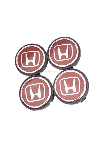 Honda Logolu Kırmızı 58 Mm Dış 55 Mm İç Çap Geçmeli 3d Jant Göbeği Kapak Seti, 4 Adet