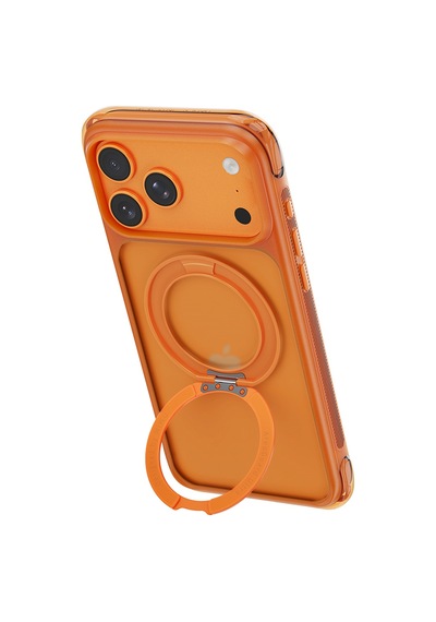 Apple iPhone Uyumlu 18 Pro Max Kılıf Wiwu Ag-203 Aeroguard Ultra Serisi M-safeli Airbag Standlı Kapak Turuncu