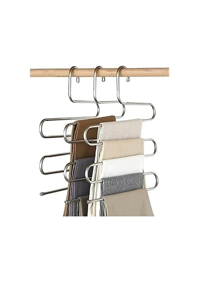 Pantalon Askısı Metalik Dolap İçi Akıllı Krom Askı Çok Katlı Pantolon Askısı 5 Katlı 4 Renk