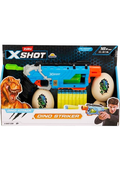 Dino Attack Dino Striker 16 Mermili Sünger Dart Atan Silah 32 Cm: Dinozorlara Karşı Dünyayı Kurtar