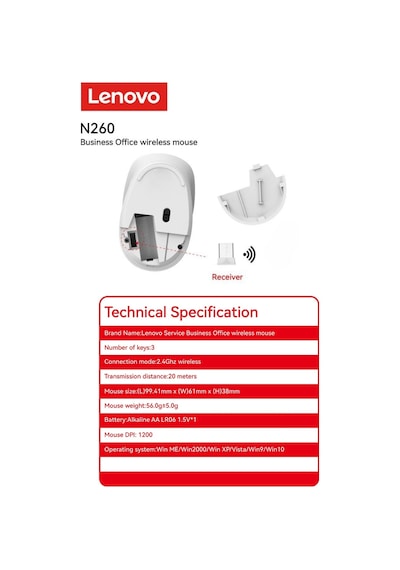 N260 Kablosuz Sessiz Mouse Beyaz 870042253 N260beyaz
