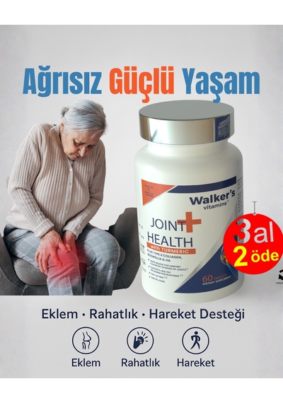 Walker'S Vitamins Glucosamine Curcumin Collagen Bromelain Quercetin Takviye Edici Gıda 60 Tablet